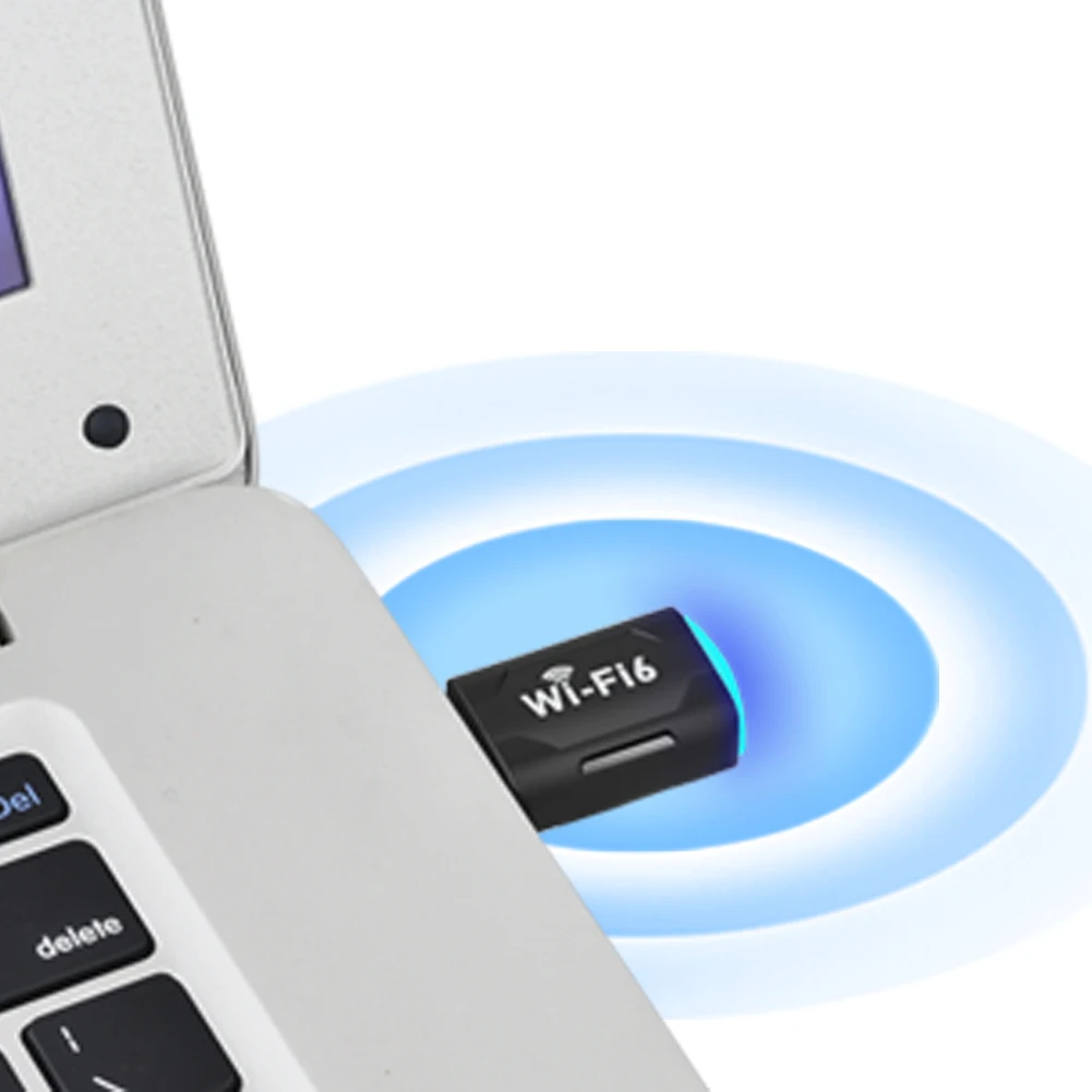 بطاقة الشبكة الذكية WiFi6 بقدرة 900 ميجا بت في الثانية بطاقة الشبكة اللاسلكية بدون سائق 2.4 جيجا بايت و5 جيجا هرتز بطاقة شبكة USB للكمبيوتر الشخصي