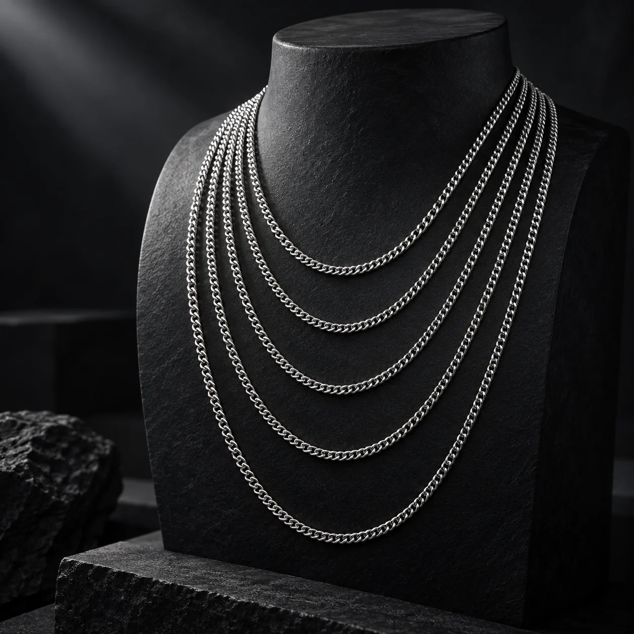 Herren Einfache Kettenkette 45/50/55/60/65/70/80cm Länge Wasserdichte Edelstahl Gliederkette Hochwertige Schmuck-Halskette – Detail 5