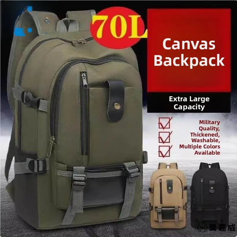 

Men's Large Capaci Canvas Bapa Wear Resistant Construction Site Tool Double oulder Bag Simple Bookbag Travel Bag