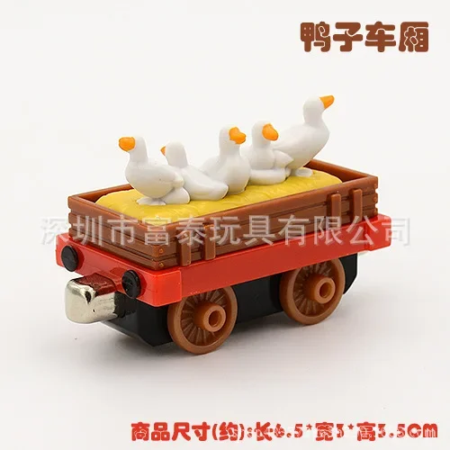 Alloy Magnetic Thomas and Friends Train Diecast 1:43 Locomotive Railway Carriage Christmas Duck Cow Cake Toys for Boys Children