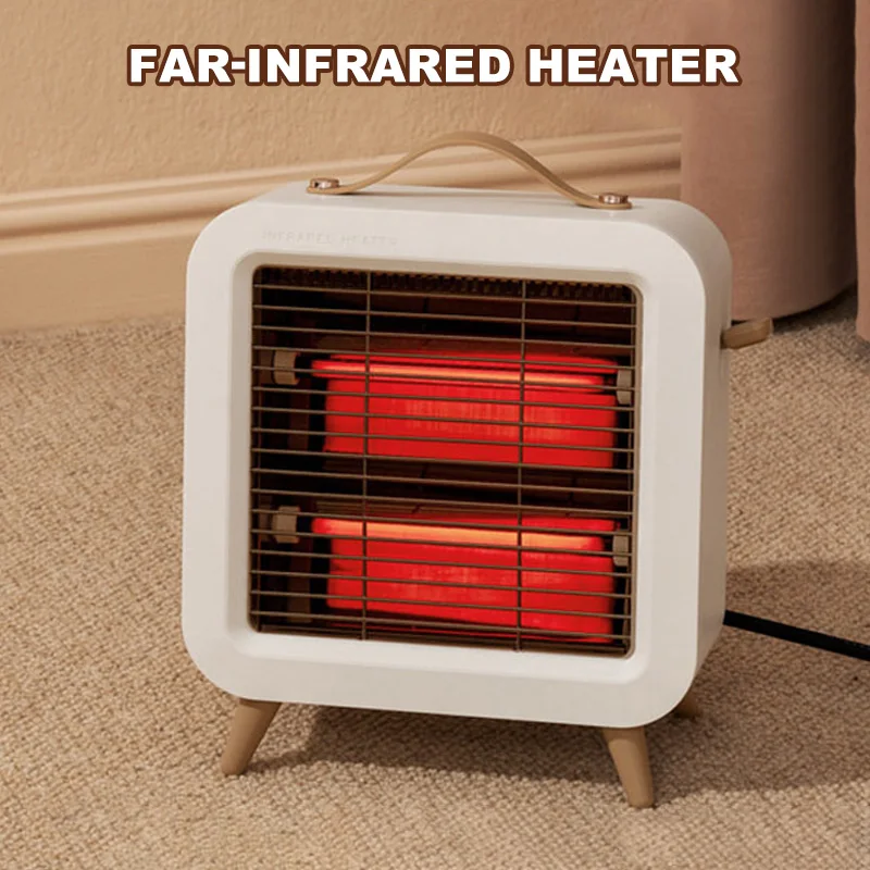 

Infrared Electric Heater Small Sun 550W Quartz Tube Heating Silent Operation Dark Light Portable Handle For Desk Bedroom Use