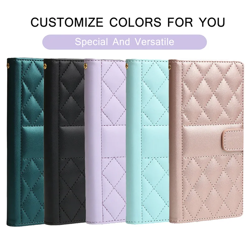 

Lanyard Leather Flip Wallet Phone Cases For Samsung Galaxy S25 Edge S24 Ultra S23 FE S22 S21 Plus Cards Wrist Strap Holder Cover