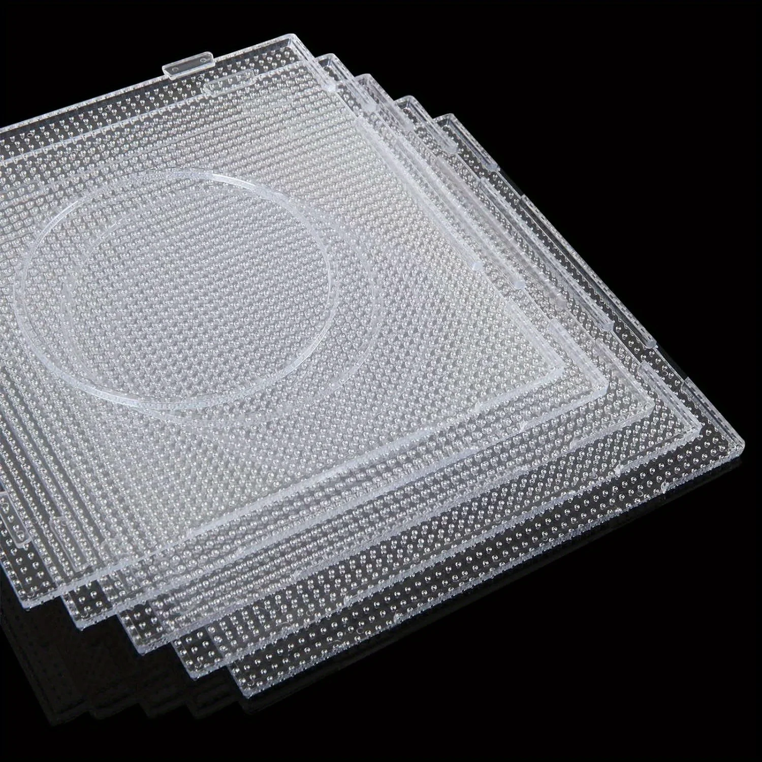 4/6/9pcs Hama Beads Large Clear Plastic Perler Bead Pegboard - 2.6mm Square Grid DIY Craft Board for Beading Pegboard