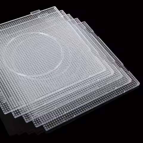 4/6/9pcs Hama Beads Large Clear Plastic Perler Bead Pegboard - 2.6mm Square Grid DIY Craft Board for Beading Pegboard