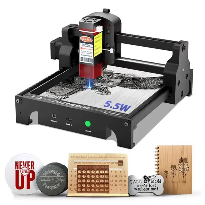 5,5 W Mini Laser Gravur Cutter ACMER S1 Laser Graveur vor-montiert CNC Laser Maschine Laser Router Für Holz glas DIY Tag
