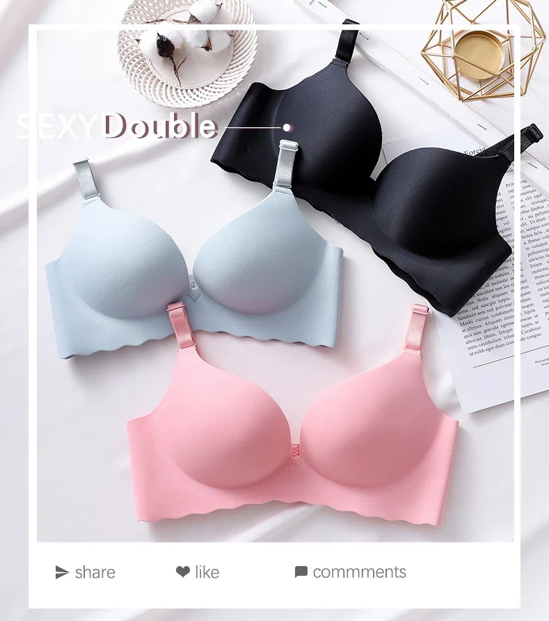 Sexy Bra Corset Wireless One-Piece Breathable Underwear Gather Push Up Bra for Women Lingerie Seamless Bralette Soutien Gorge