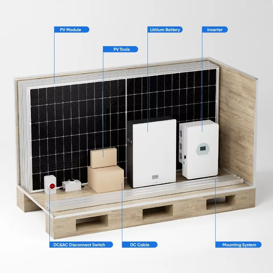 Solar Off-Grid System Complete Kit with 5kw 10kw 15kw 20kw 25kw Inverter MPPT Controller Lithium Ion Battery for Home Use