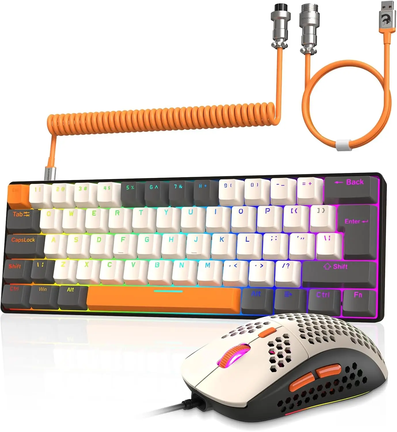 MAMBASNAKE x ZIYOU LANG T60PRO 60 % mechanische Tastatur- und Maus-Kombination + gewickeltes USB-C-Kabel