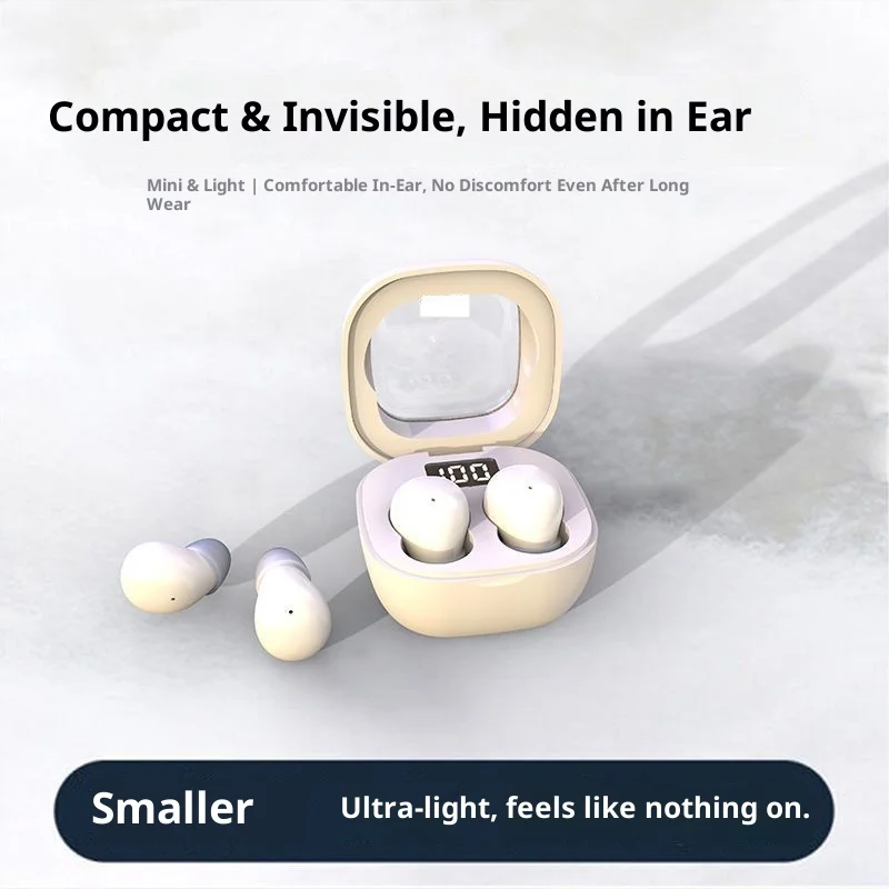 SK19 سماعات أذن صغيرة غير مرئية سماعات أذن TWS بلوتوث 5.3 سماعة رأس لاسلكية HIFI صوت ستيريو للحد من الضوضاء ميكروفون مدمج