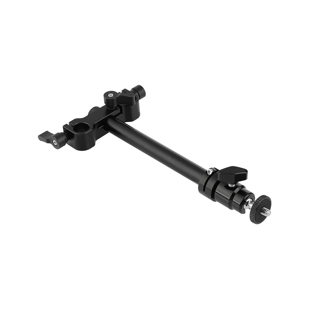 HDRIG regulowany uchwyt podporowy głowica kulowa z 1/4 "z gwintem zewnętrznym mocowaniem + pręt 15mm i blok szynowy DIY do monitora/światła błyskowego/wideo