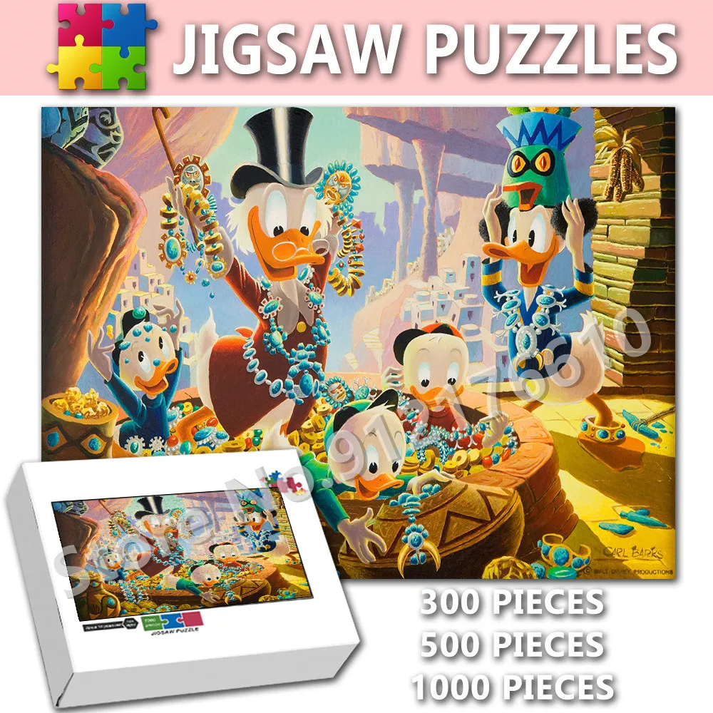 

Billionaire Duck Scrooge Mcduck Jigsaw Puzzle Ducktales Disney Cartoon Comic Diy Decompression Educational Wooden Puzzles Toys