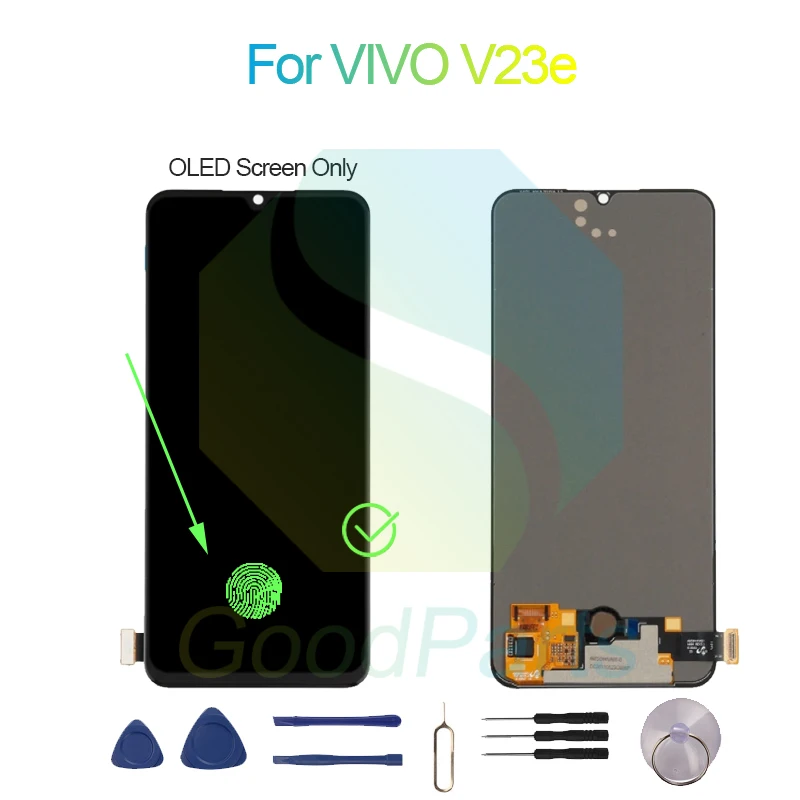 Vivo v23e,デジタイザーディスプレイ,2404x1080用のスペアスクリーン