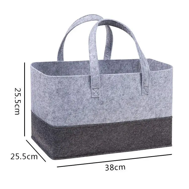 Felt Handbag Large Capacity Shopping Bag Foldable Women Handbag for Toy Book Environmental Sundries Storage Bag with Handle