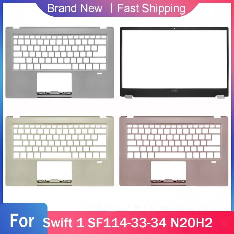 New Laptop For Acer Swift 1 SF114-33-34 N20H2 Series LCD Front Bezel Palmrest Upper Case  B C Shell Replacement Pink Silver Gold