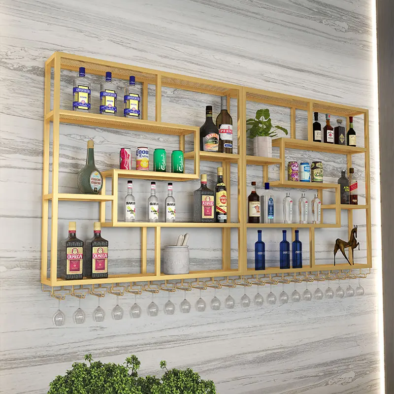 Espositore ad angolo armadietti per vino Salon Liquor Metal Restaurant Bar Cabinet Drink Buffet Cremalheira De Vinho mobili da Bar