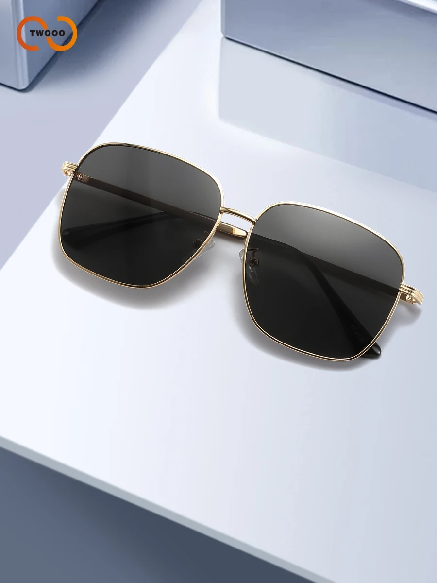 نظارات شمسية للرجال والنساء بإطار معدني ريترو بايلوت UV400 مضادة للوهج للقيادة خفيفة الوزن مصنوعة من خليط معدني #4