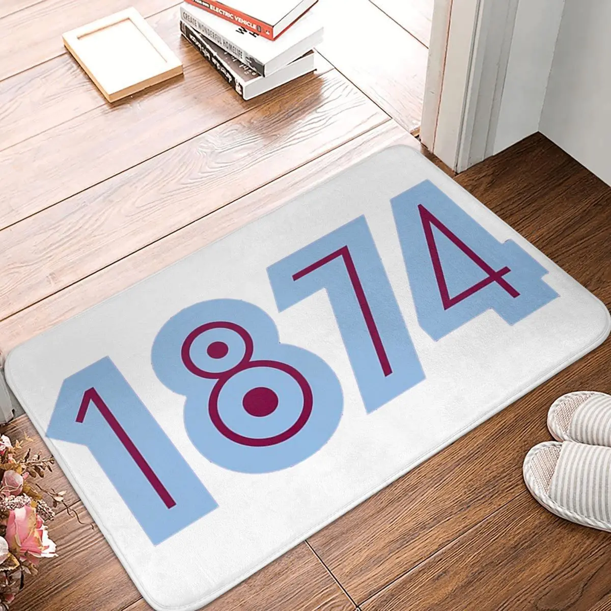 Aston Villa 1874 Anti-slip Doormat Floor Mat Durable Carpet Rug for Kitchen Entrance Home Bedroom Footpad Mats