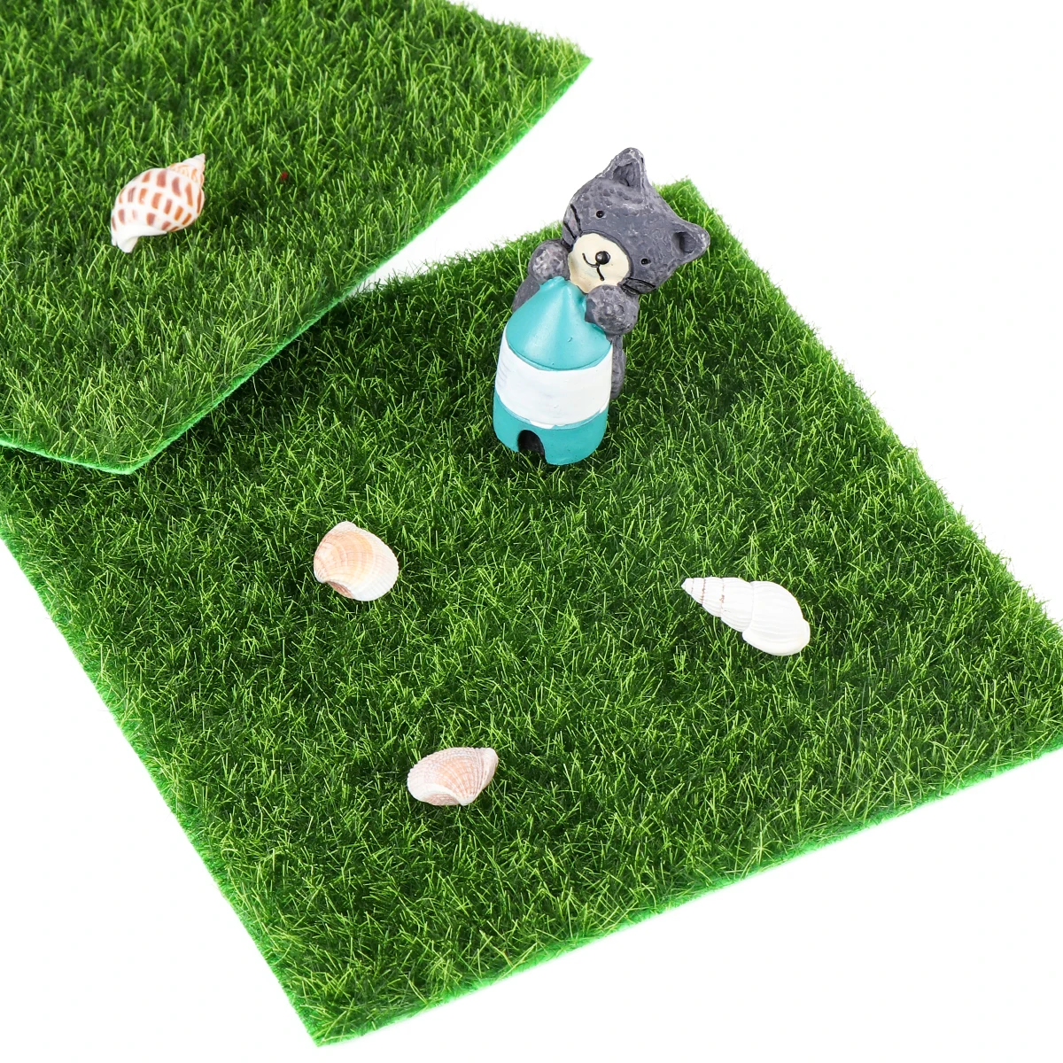 

4Pcs Simulation Moss Decor Lifelike Artificial Grass Miniature Ornament 15x15cm Green Eco-Friendly Durable Recyclable Micro