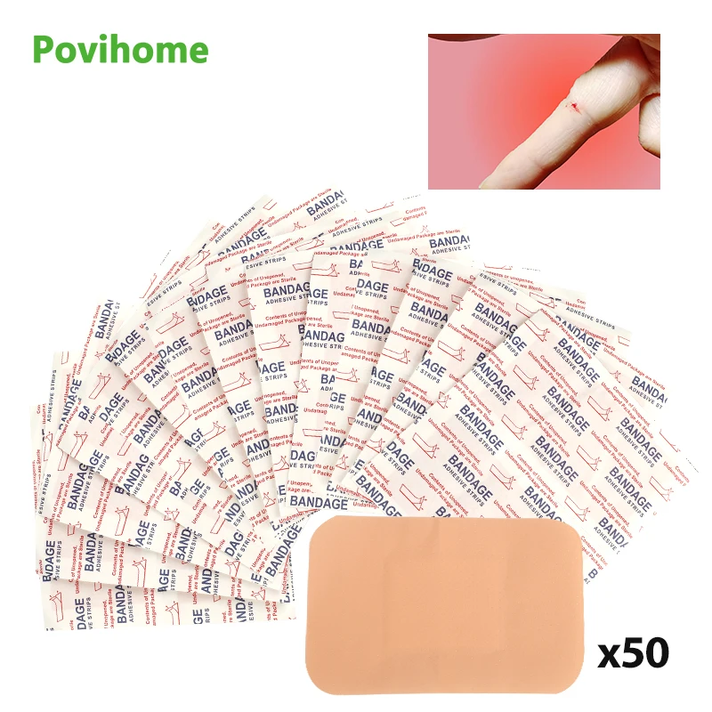 50Pcs Sumifun Band-Aid Bandage Breathable Waterproof Soft First Aid Skin Wound Dressing Stop Bleeding Medical Gauze Care Patch