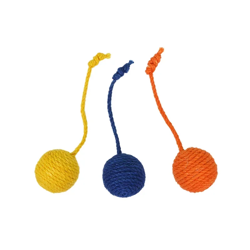 Cat Hanging Sisal Scratching Ball Scratcher Chewable Interactive Rope Toy Cat Ball Rolling