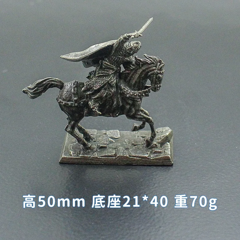 빈티지 오래된 솔리드 cupronickel 제국 기병대 액션 피규어 군인 모델 보드 게임 조각 미니어처 장식품 accessorie 만들기