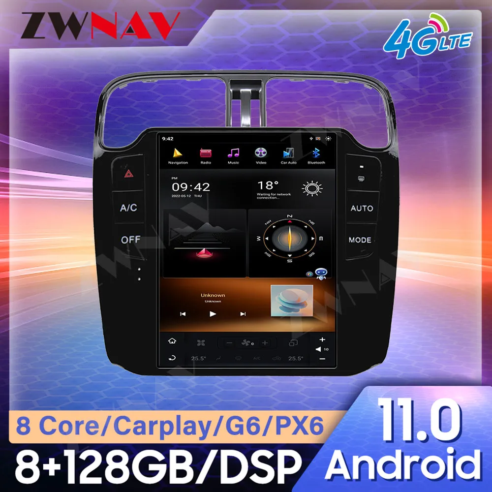 For VW POLO 2011-2016 CARPLAY 8G128G PX6 Android 11 Car Multimedia Player WiFi GPS Navigation Auto video audio radio