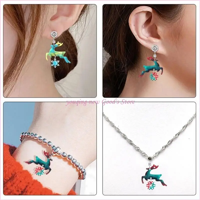 

57QA 1 Set Pendant Molds DIY Silicone Casting Soap Mold Christmas Epoxy Resin Mould for DIY Crafts Necklace Earrings Pendants