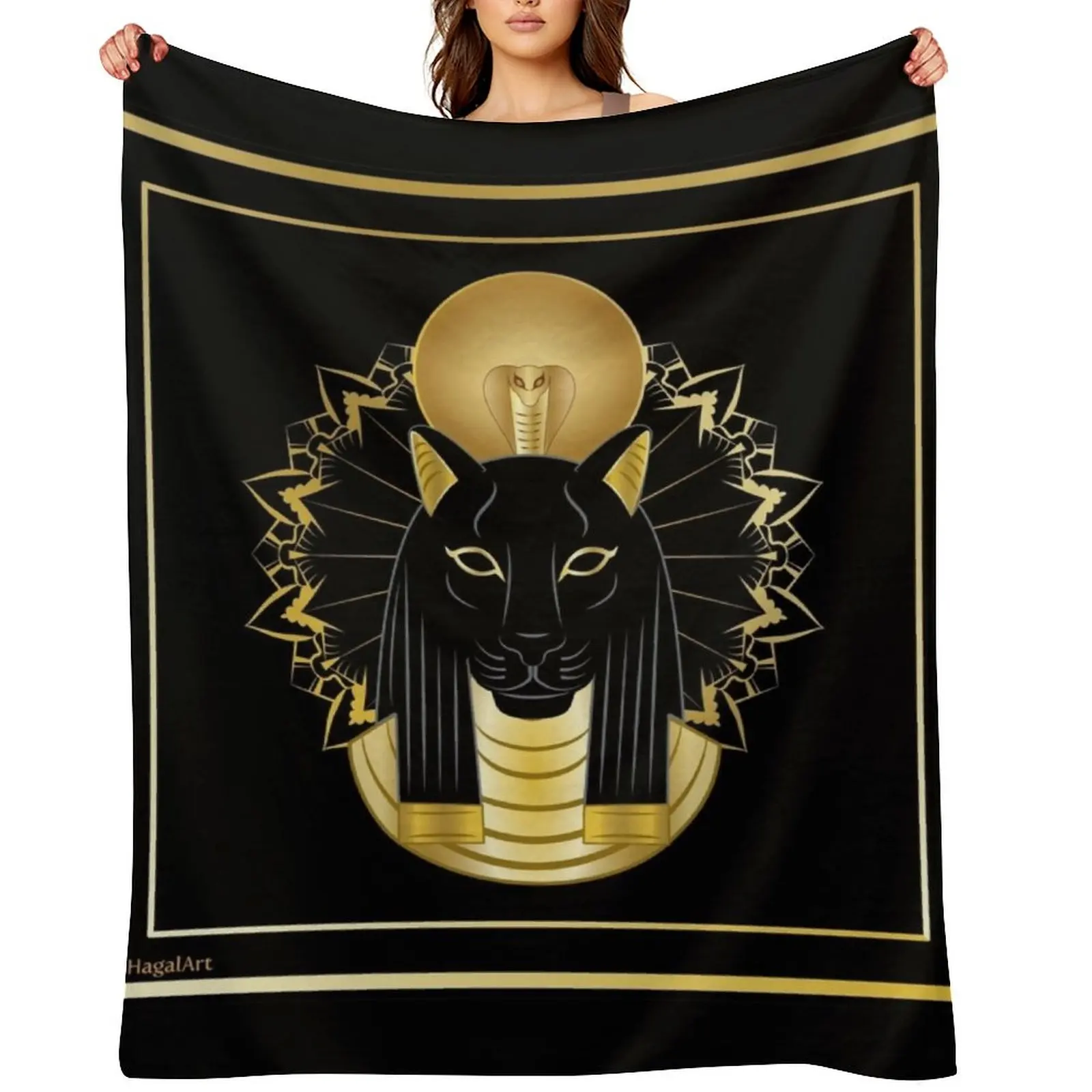 

The egyptian goddess Sekhmet Throw Blanket Soft Big Thermals For Travel Weighted Hairys Blankets