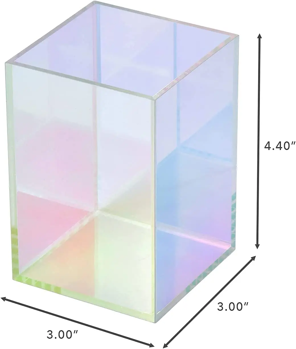 Rainbow opalizujący pojemnik na długopisy ołówek organizator pudełko na przybory do makijażu pojemnik kosmetyki pędzle stojak na biurko