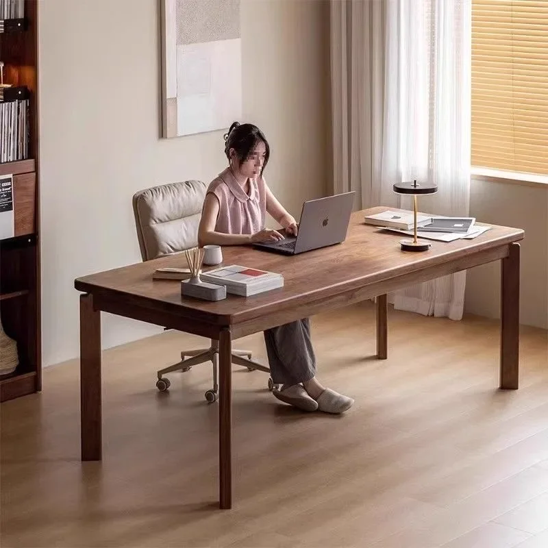 Black walnut desk solid wood dining table computer table living room calligraphy table household