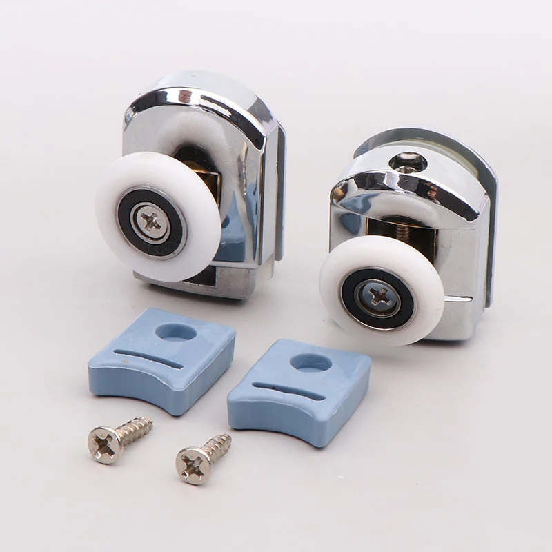 2 pezzi 23/25mm rulli superiori per porta doccia in lega di zinco a doppia ruota scorrevole porta doccia cuscinetto a rulli ruota di ricambio