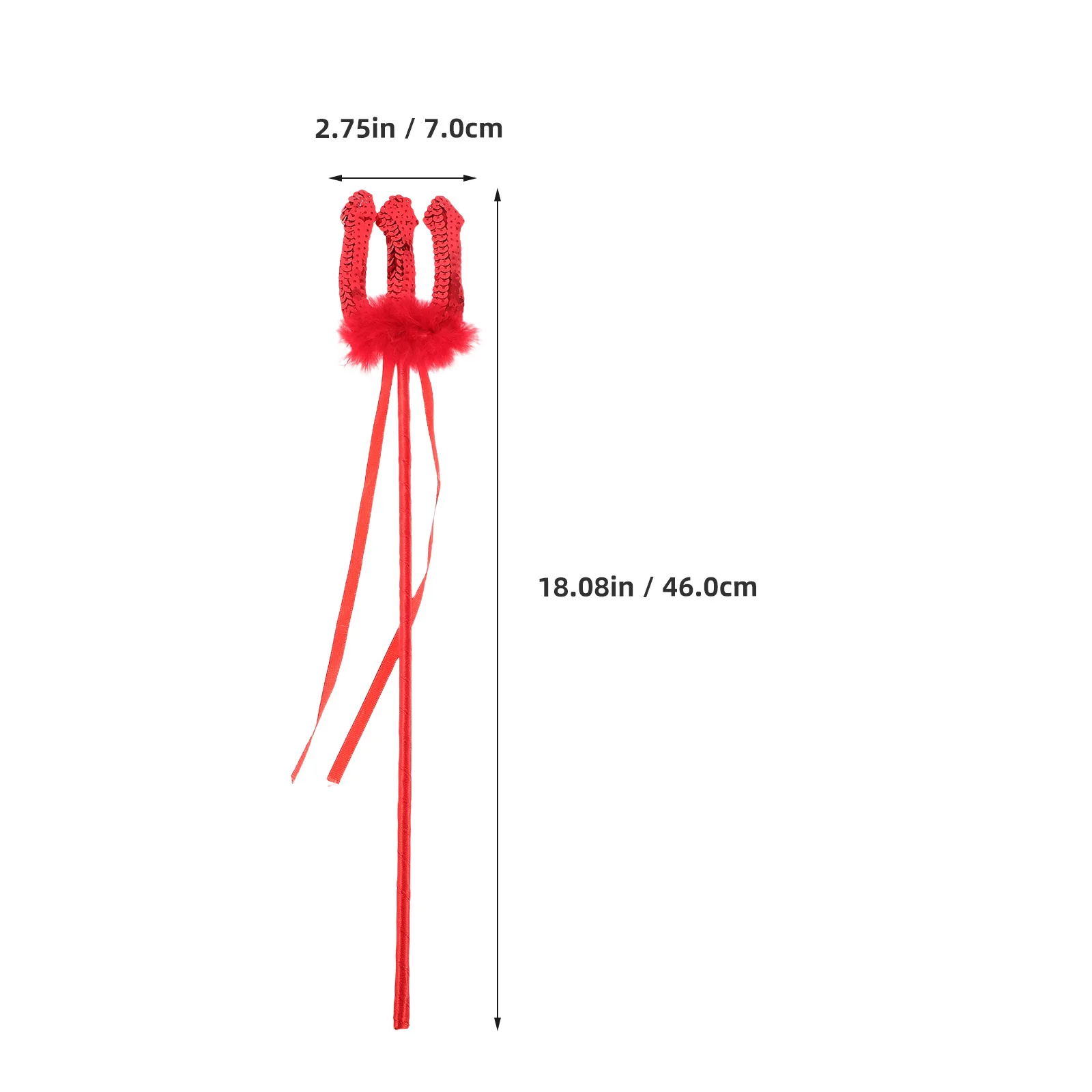 ملحقات حفلات الهالوين الشيطان ترايدنت بالترتر الأحمر خفيفة الوزن لامعة لتزيين المهرجانات #5