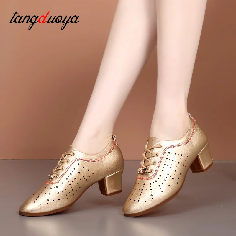 Women Latin Dance Shoes Elegant Modern Practice Dance Shoes Girls Ballroom Jazz Salsa Modern Dancing Shoes Teacher Shoe