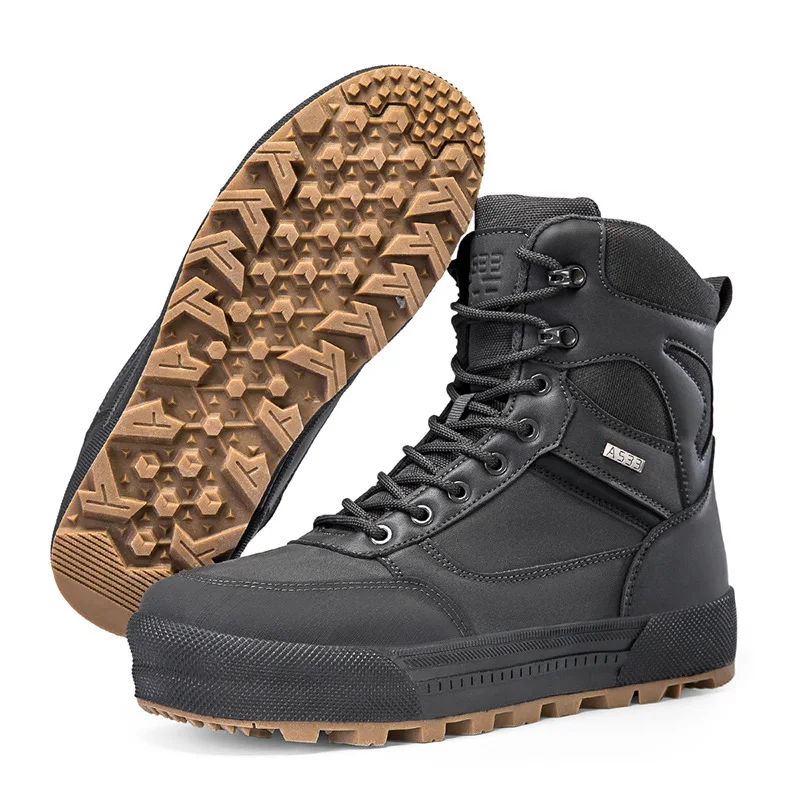 Botas Militares de Caña Alta para Hombre, Talla Grande, para Entrenamiento al Aire Libre y Senderismo, Resistentes al Desgaste, con Entresuela de EVA Reforzada y Suela de Goma