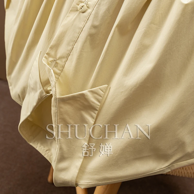 Elegancka cienka wysokiej jakości 60 szt. Czystej bawełny koszula z elastyczną talią sukienka damska 5W41 Vestidos De Verano Mujer 2025