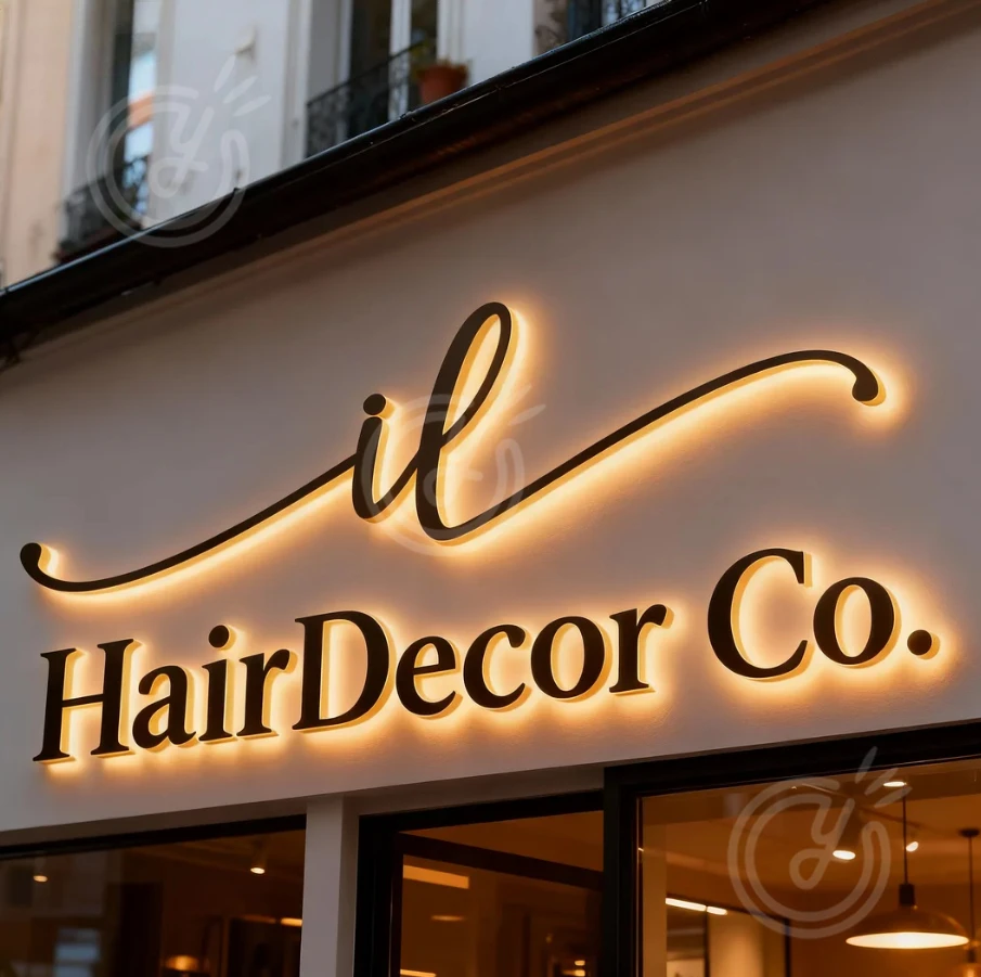 

HairDecor Shop Led Letter Alphabet Business Logo Custom Outdoor Large Metal Sign 3D Business Illuminated Outdoor Indoor Signage