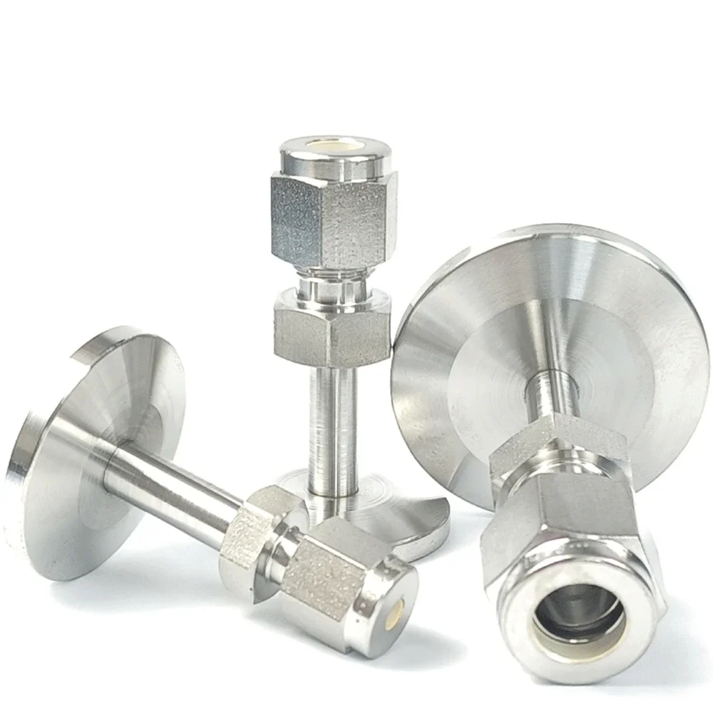 Vacuum KF/NW 16/25/40/50 To 3mm 6mm 1/8" 1/4" 3/8" 1/2" OD Tube Compression Union SUS316L Stainless Steel Pipe Fitting Coupler