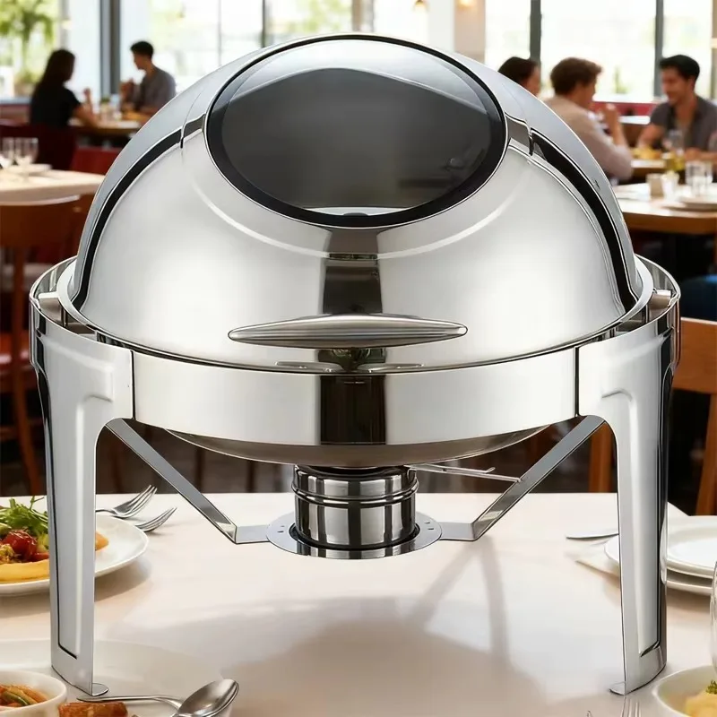 

Restaurant Hotel Fully Silver Chafing Dishes Heating 6L Party Wedding Buffet Stove Catering Buffet Food Warmer