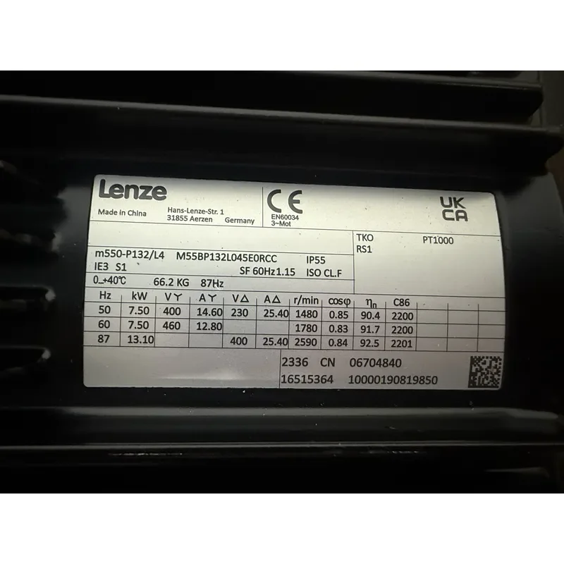 LENZE M550-P132/L4 M55BP132L045E0RCC Three Phase Asynchronous Industrial Motor