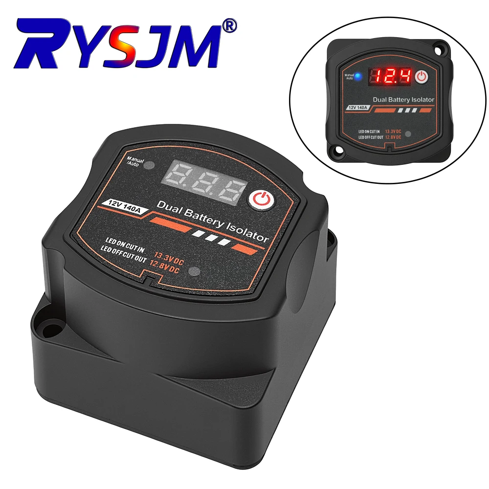 New Smart Dual Battery Isolator 12V 140A Waterproof Digital Voltage Sensitive Relay VSR Switch For Car RV Camper UTV Boat Marine
