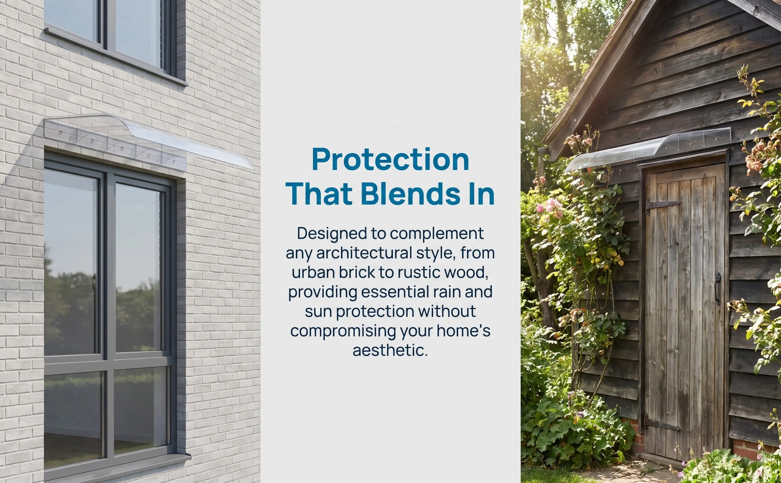 Clear Window Door Awning Canopy Plastic Rainproof Front Door Porch Patio Roof 40Cm Transparent Rain Shelter Uv Protection