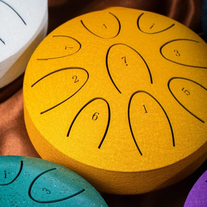 4 Inch 9 Notes Steel Tongue Drum Rain Drum Waterproof Mini Chakra Drum Meditation Rain Chime Ideal for Yoga Meditation Education