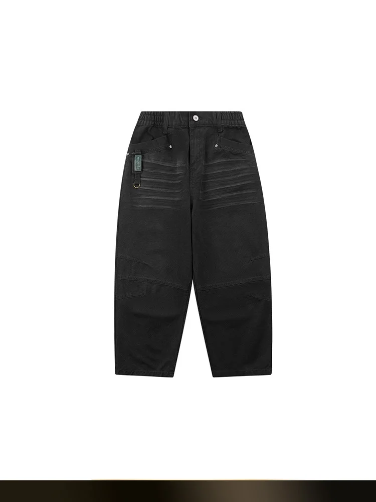 

Retro Japanese Sle Men's Loose Casual Straight Leg Jeans Autumn Winter New Faion Water Waed Cotton Denim Trousers