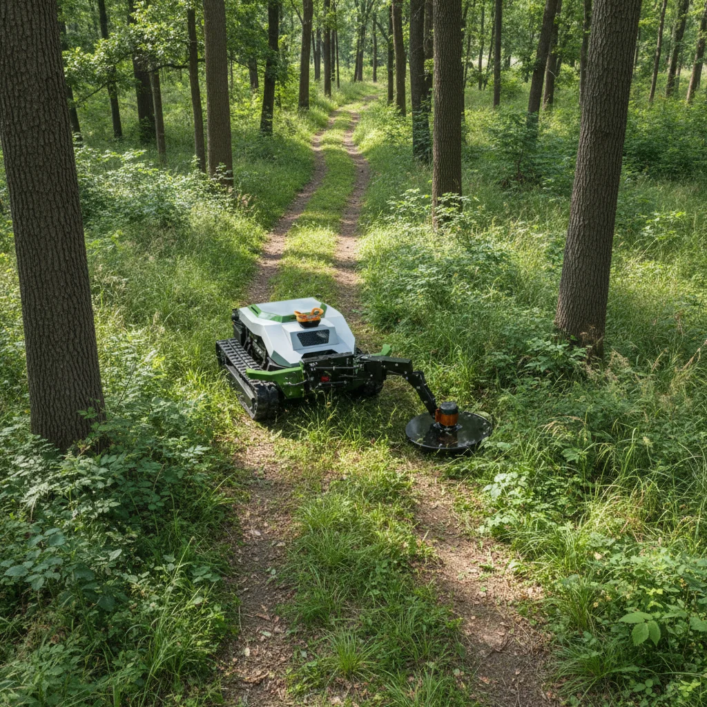 

Gas Powered RC Crawler Lawn Mower Tracked All Terrain Slope Mowing Machine Garden Grass Cutting Equipment