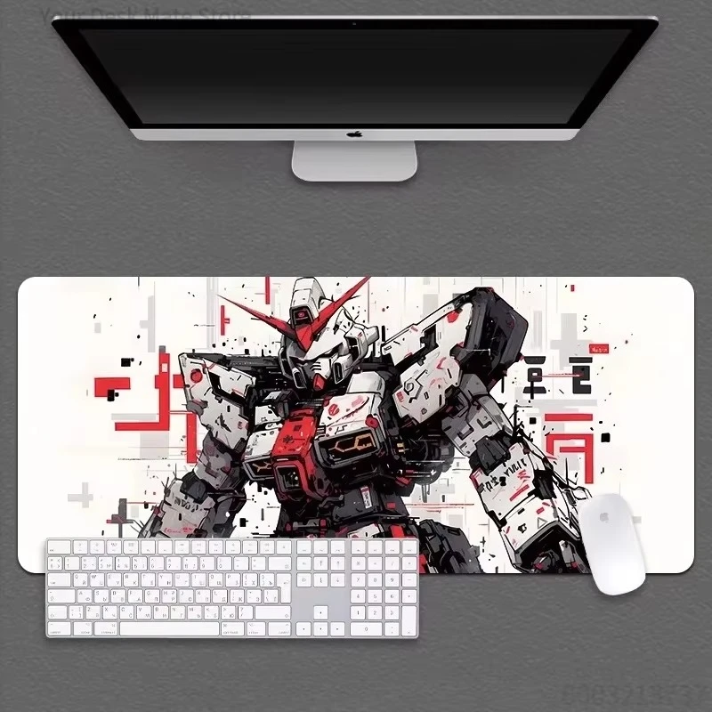 Vintage Black & White Gundam Creative  Mouse Pad Oversized Boys E-sports Game Creative Anime Comter Keyboard Desk Mat