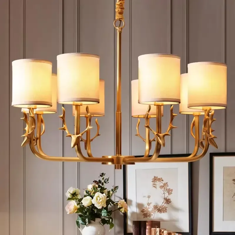 Chandelier for Living Room Bedroom Study  Interior American Style Design Hanging Lamp