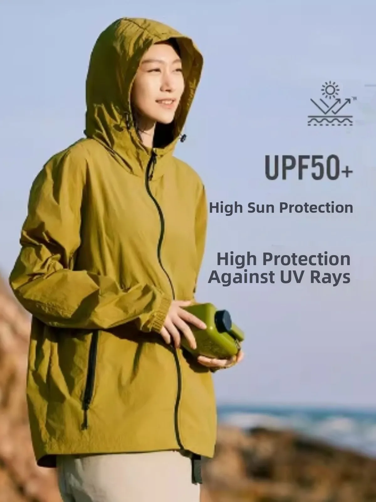 

ular Sle Lightweight Breathable Fabric UPF50 Hat Jaet Men Women Summer Sun Protection Skin Clothes Outerwear