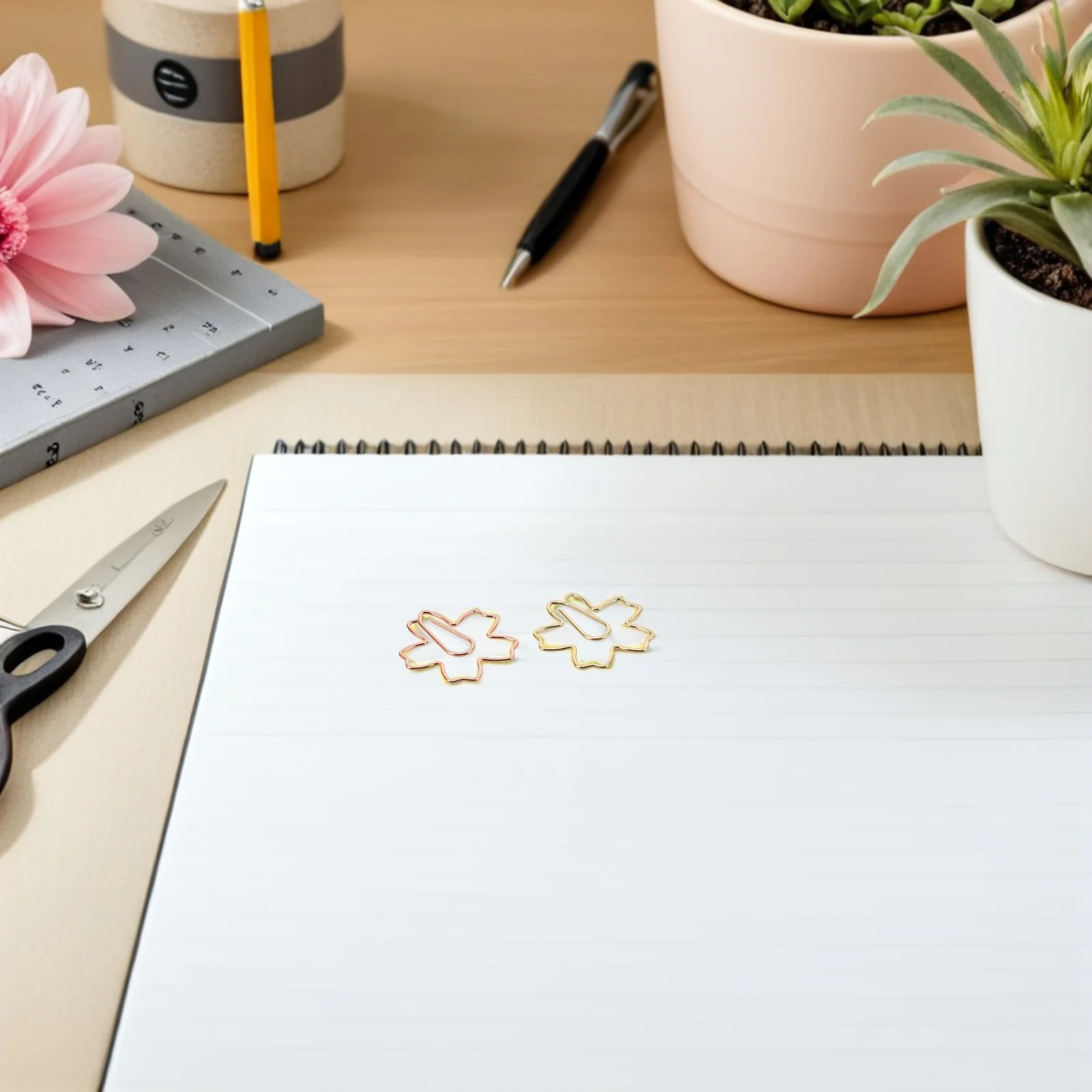 

60Pcs Anti-Deformation Metal Cherry Blossom Paper Clips for Document Organization Bookmarks Office School Supplies