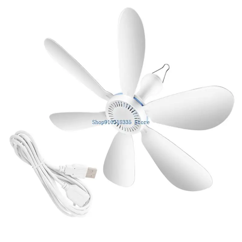 Portable USB Hanging Fan For Bed Tent Camping With Remote Controls And Foldable Design
