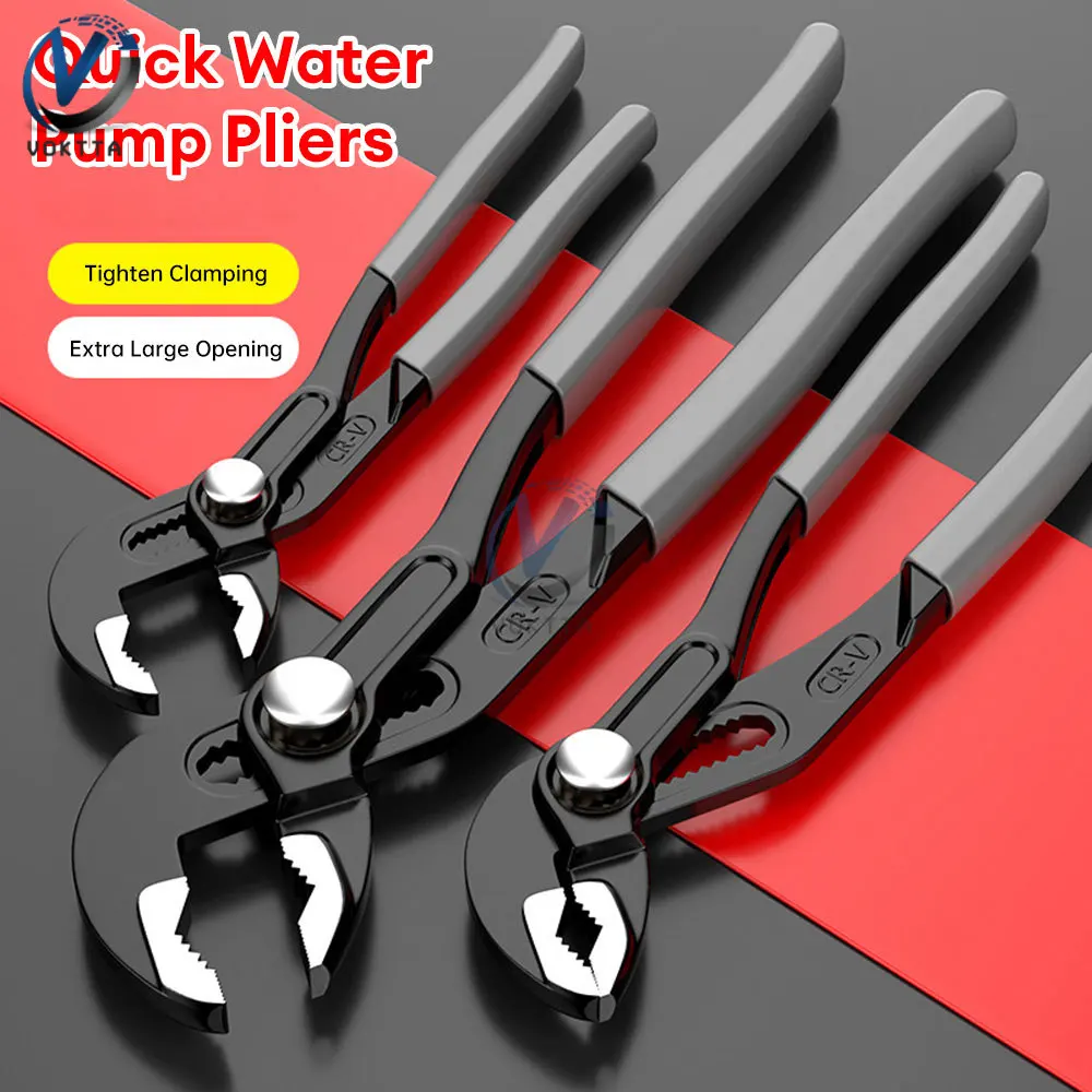 Water Pump Pliers Large Opening Universal Wrench Hand Tools Automatic Adjustment Water Pipe Clamp Pliers Home Maintenance Tool